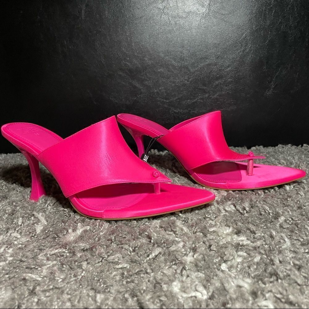 NWT Zara Satin Effect High Heel Sandals - Picture 3 of 12